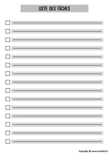 Exemple de liste de tâches gratuite