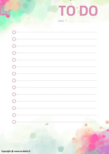 Modèle de To do list à imprimer